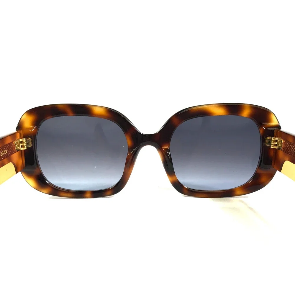 Alfred Kerbs Sunglasses MARTINA HV Havana Square Frames w/ Gradient Blue Lenses